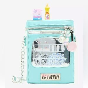 NWT Betsey Johnson Kitsch Clean Or Dirty Blue Crossbody Bag Dishwasher 🫧